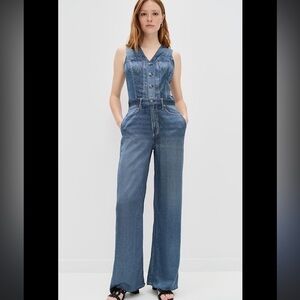Rag & Bone Women's Blue Denim print jumpsuit